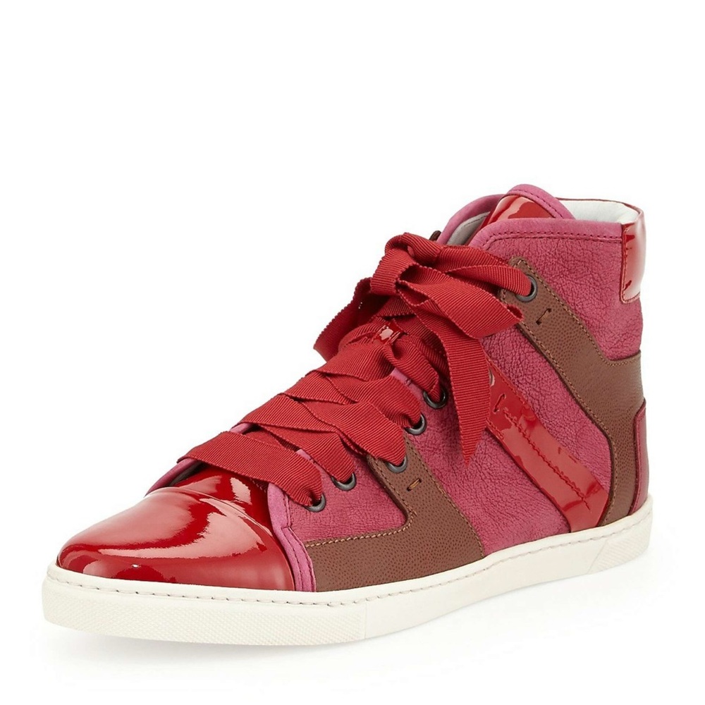 Lanvin Red High-Top Women's Sneakers
